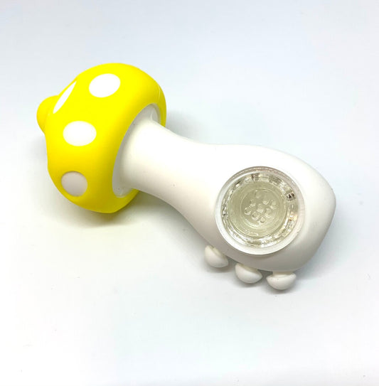 Silicone Smoking Pipe with Glass bowl MUSHROOM PIPE (Copy)