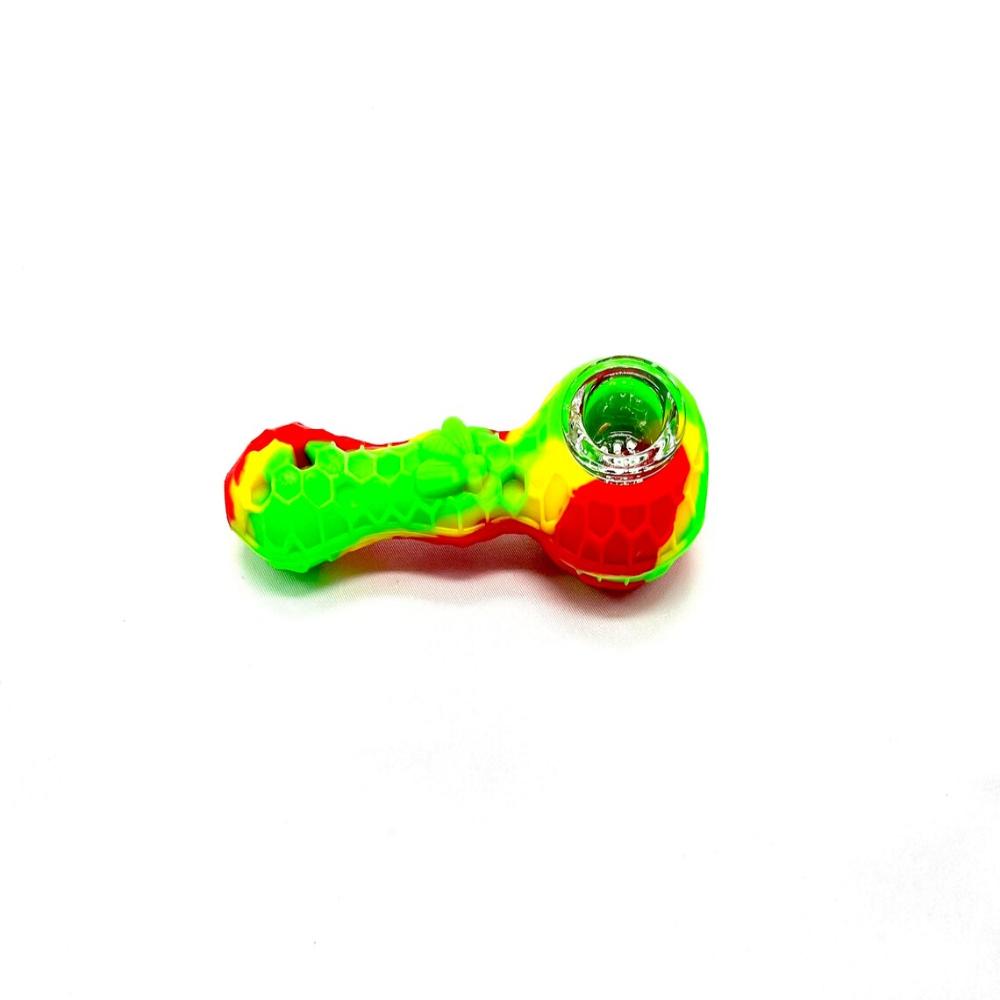 Silicone Pipe with Glass Bowl-4 inches - The Stopp