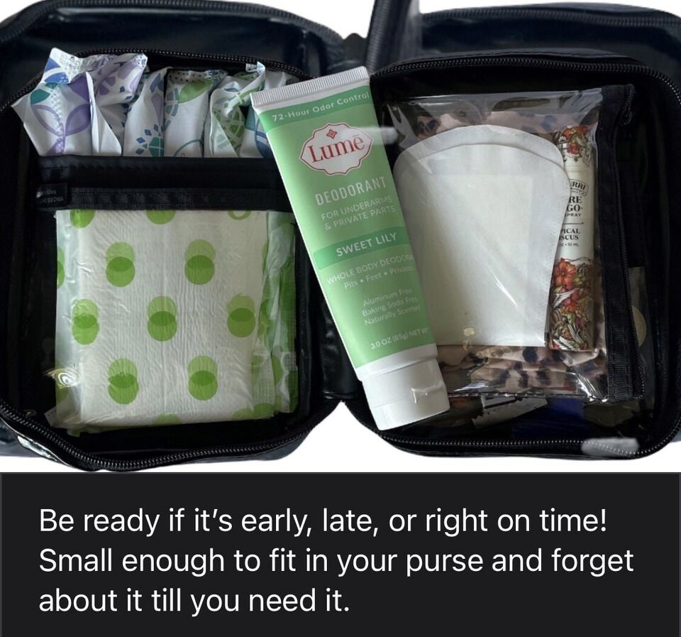 Black Vinyl Makeup Bag Kit Travel Pouch Cosmetic Bag Toiletry Organizer 2 lot - The Stopp