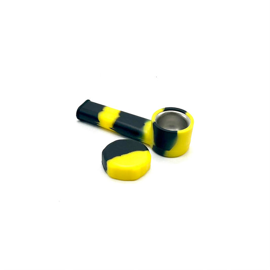 Silicone Pipe with Metal Bowl and Cap 3.5 inches - The Stopp