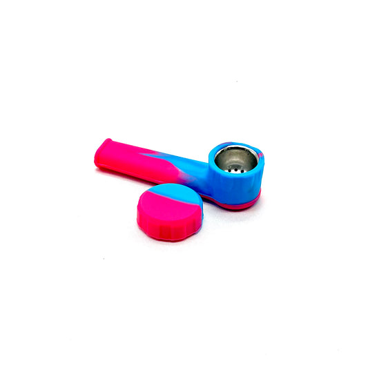 Silicone Pipe with Metal Bowl and Cap 3.5 inches - The Stopp