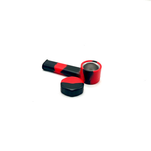 Silicone Pipe with Metal Bowl and Cap 3.5 inches - The Stopp