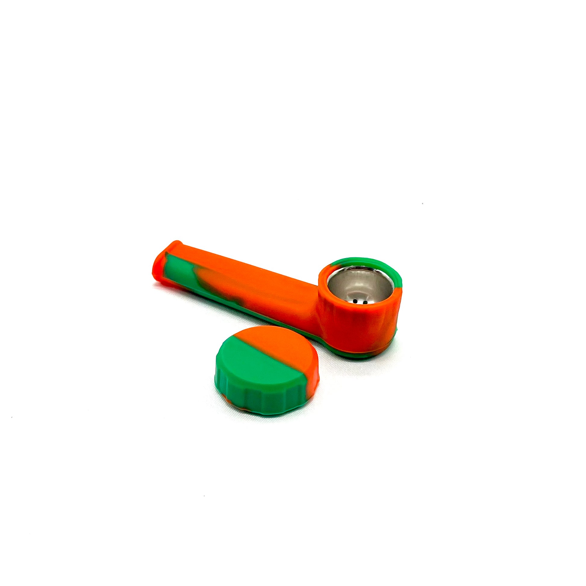 Silicone Pipe with Metal Bowl and Cap 3.5 inches - The Stopp