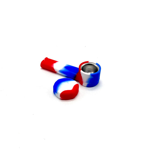 Silicone Pipe with Metal Bowl and Cap 3.5 inches - The Stopp