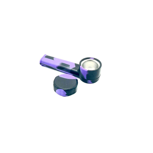 Silicone Pipe with Metal Bowl and Cap 3.5 inches - The Stopp