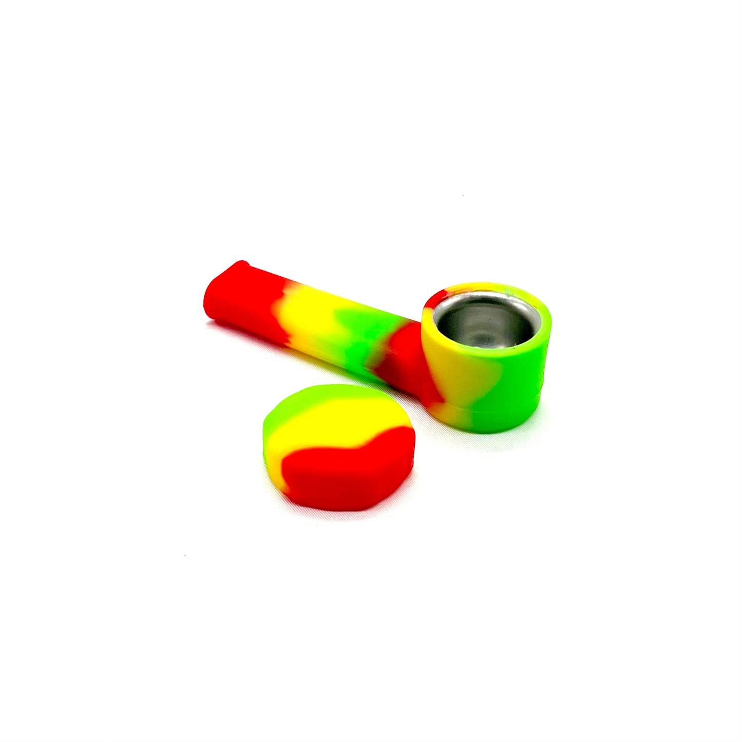 Silicone Pipe with Metal Bowl and Cap 3.5 inches - The Stopp