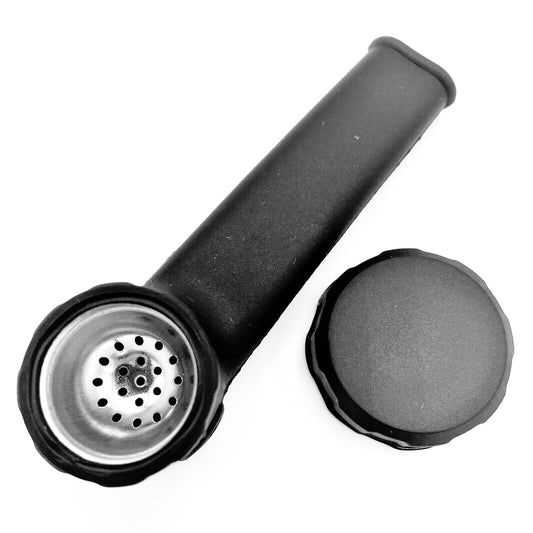 Silicone Pipe with Metal Bowl and Cap 3.5 inches - The Stopp