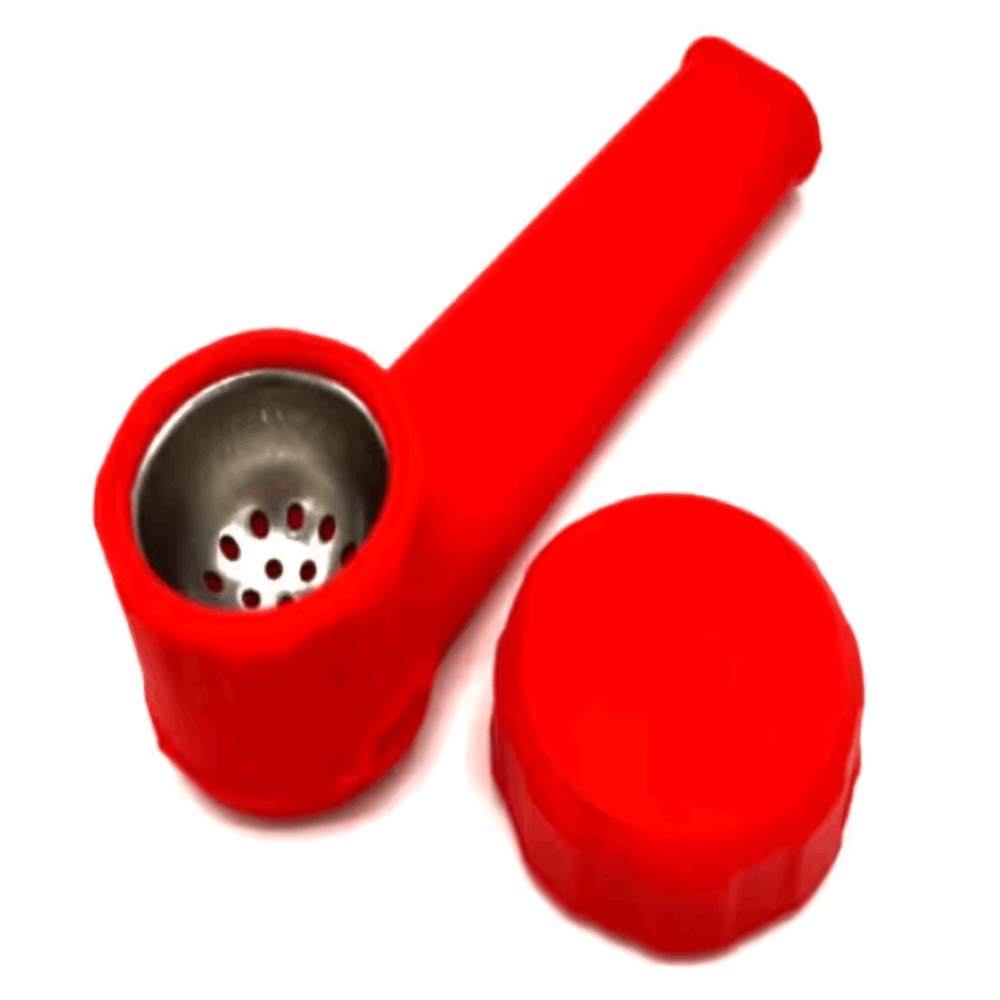 Silicone Pipe with Metal Bowl and Cap 3.5 inches - The Stopp